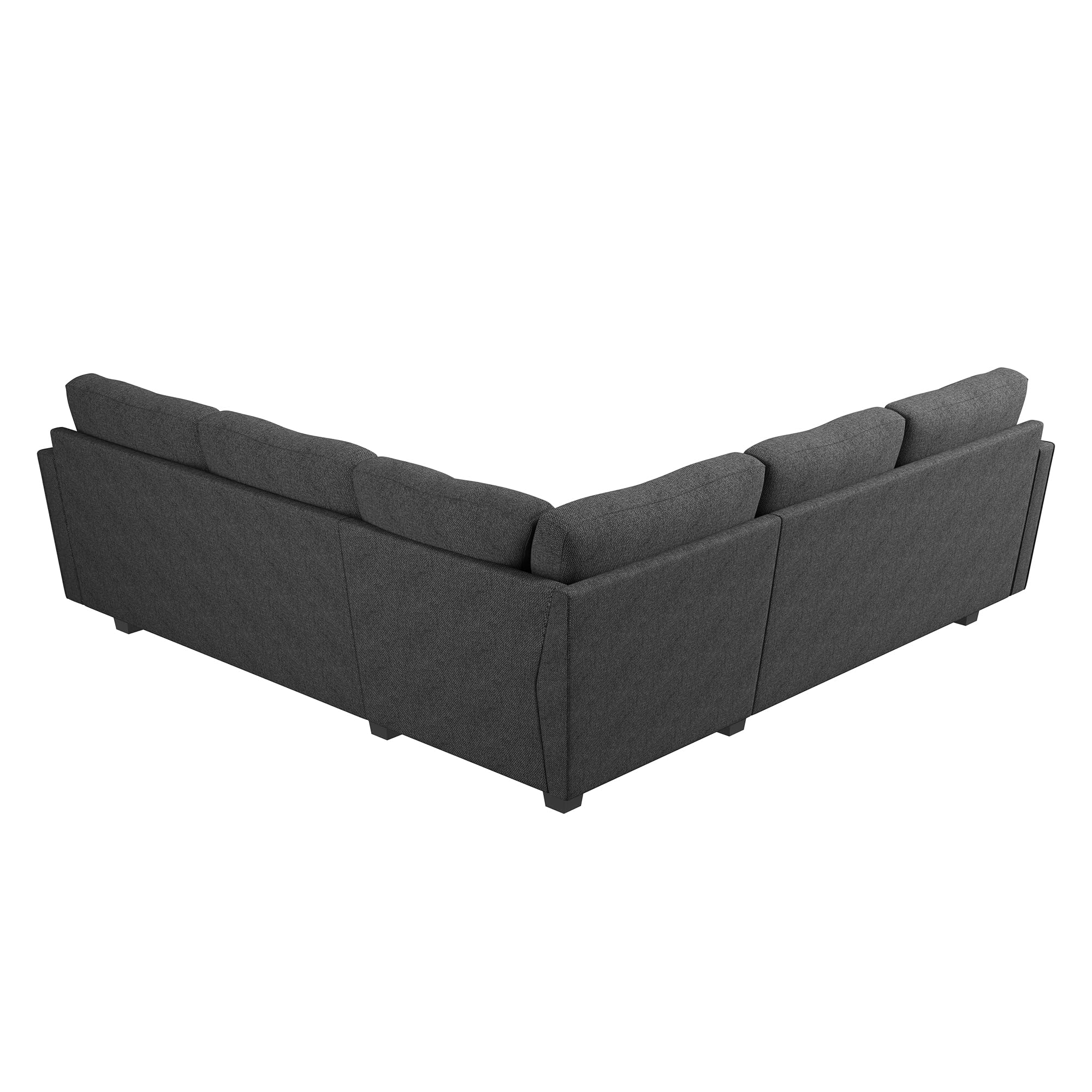 HONBAY Convertible Sectional Sofa L Shaped Couch for Small Apartment Reversible Sectional Couches for Living Room,Dark Grey