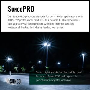 Sunco LED Parking Lot Light, Pole Outdoor Street Lights 200W Dusk to Dawn Photocell HID Replacement, 5000K Daylight, 26000 LM, Dimmable 1-10V, Waterproof Commercial Grade UL Listed 2 Pack