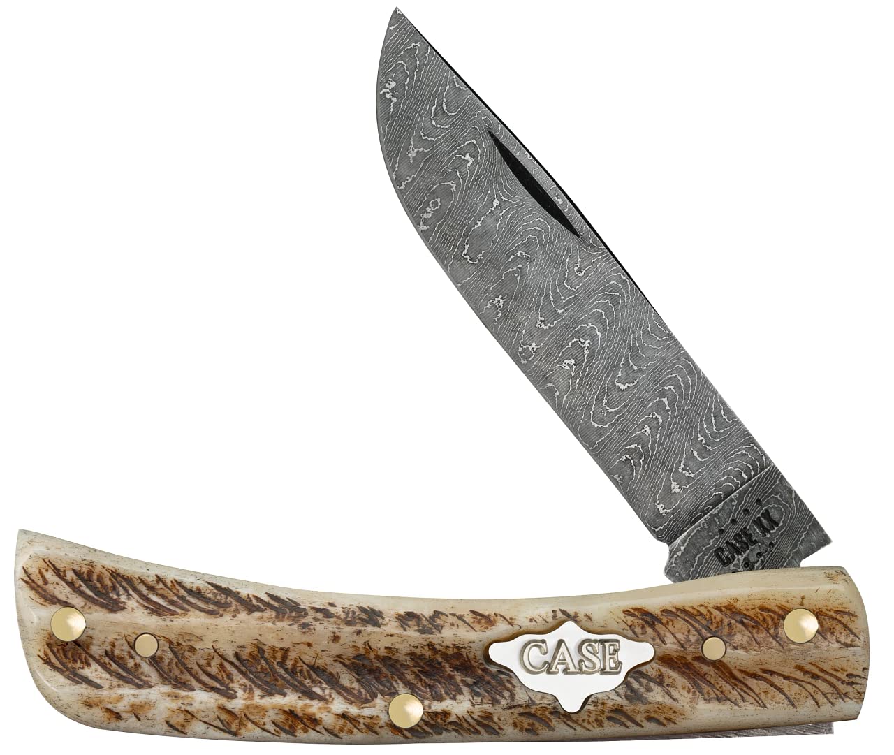 Case Knives 77461 Vintage Bone - Sod Buser Jr® (V6137 DAM) - Damascus Blade