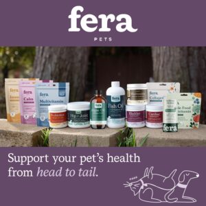 Fera Pet Organics Calming Supplement for Dogs & Cats - Vet Created - GABA & Ashwagandha Supplements Help Cat & Dog Stress or Hyperactivity -60 Scoops