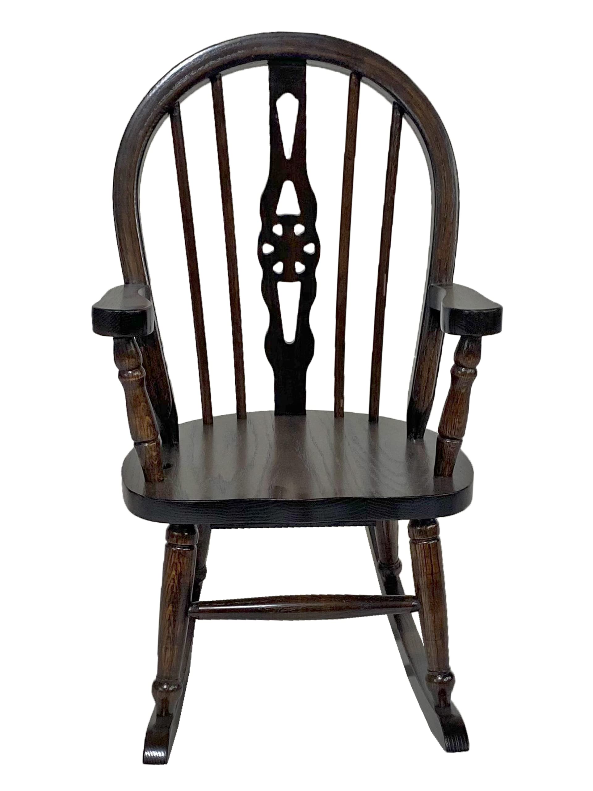 DutchCrafters Fiddleback Windsor Child's Rocking Chair, Kids Rocker, Rocking Chair for Children - Amish Made in USA (Oak - Old Museum)