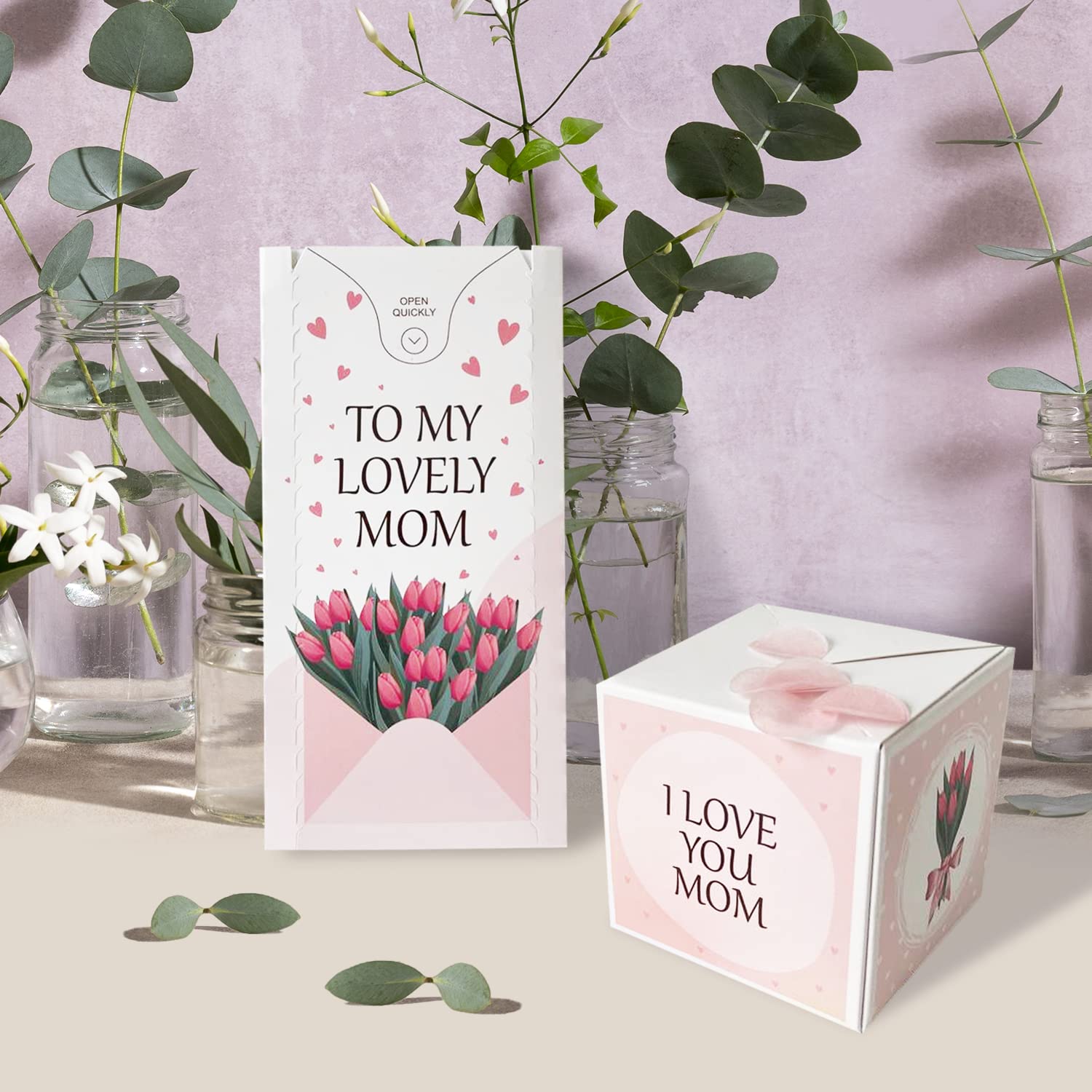 Notta&Belle FEEL LOVE EVERY MINUTE «BOOM» Exploding Birthday Confetti Card (party balloons), Surprise Prank Card Pop up