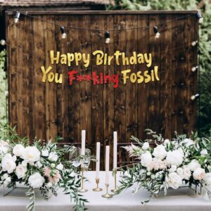 Funny Birthday Gold Glitter Banner – Happy Mens Birthday Party Supplies, Ideas, and Gifts – 21st, 30th. 40th, 50th, 60th, 70th, 80th Adult Birthday Decorations