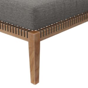 Modway Clearwater Outdoor Patio Teak Wood Ottoman in Gray Graphite