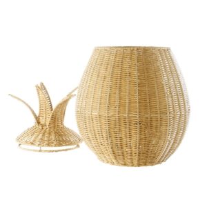 Kaplan Early Learning Pineapple Washable Wicker Floor Basket | Home Decor Organizer | Rattan Woven Fruit-Shaped Storage Bin