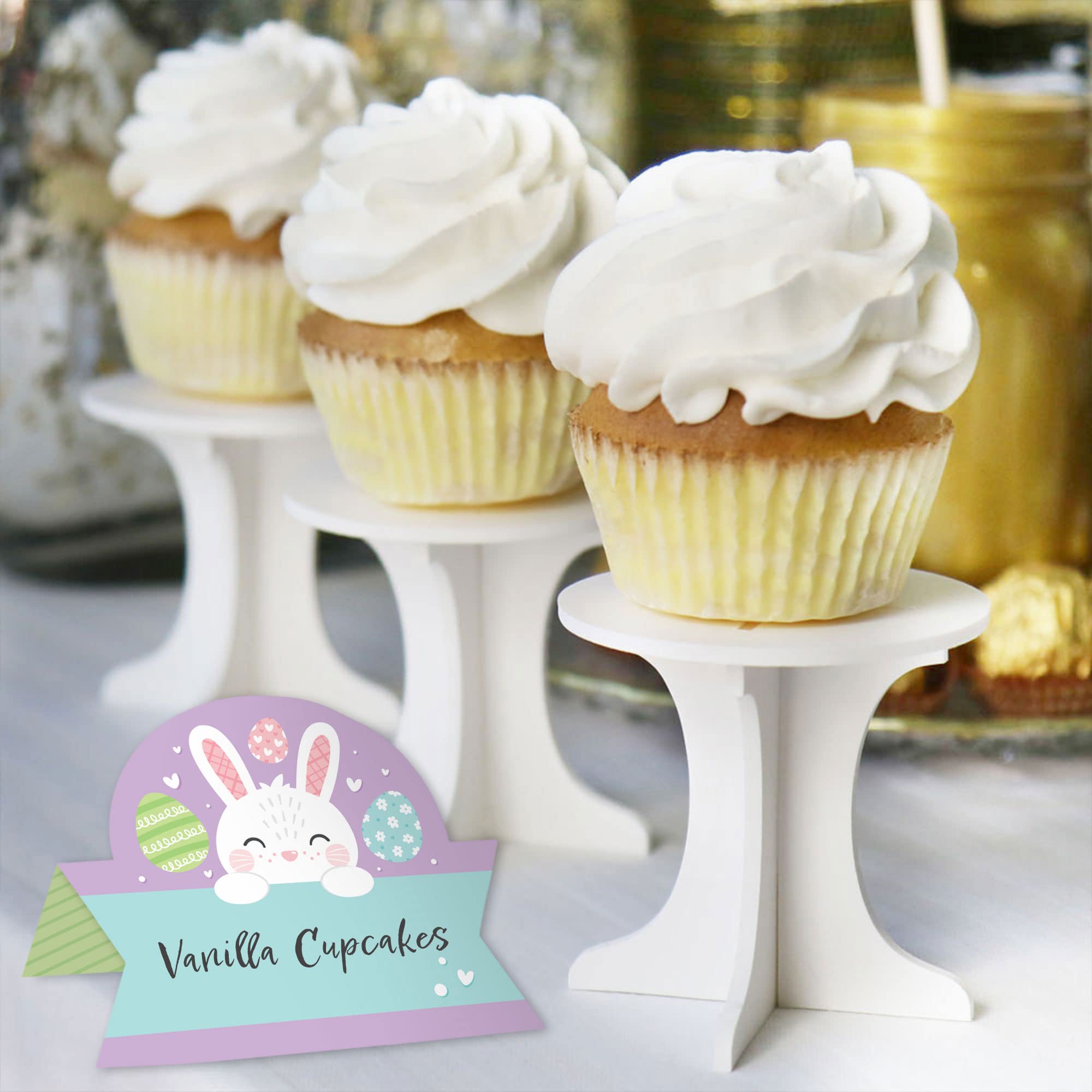 Big Dot of Happiness Spring Easter Bunny - Happy Easter Party Tent Buffet Card - Table Setting Name Place Cards - Set of 24