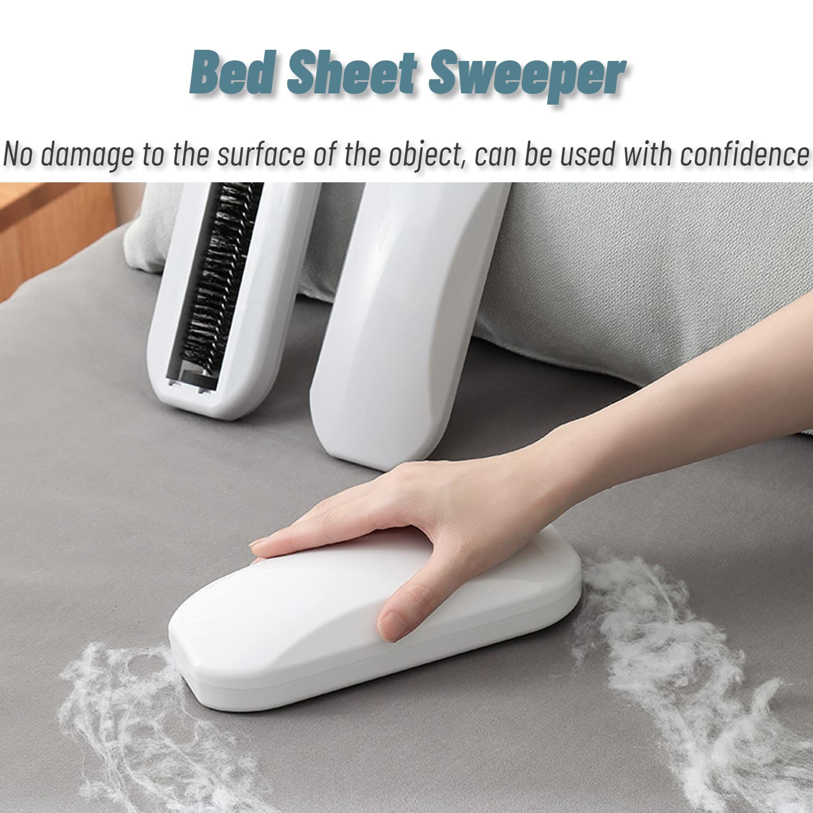 Handheld Crumb Sweeper, Carpet Sweeper Cleaner with Garbage Collection Nutshell Soft Debris Collector, Reusable Table Sweeper for Table, Mat, Bed Sheets, Sofas