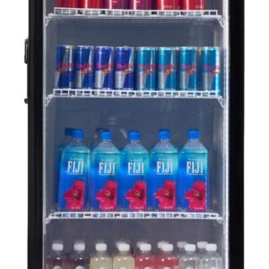 PremiumLevella Glass Door Display Refrigerator 10.0 cu ft Commercial Beverage Cooler Merchandiser With Sleek LED Light Strip