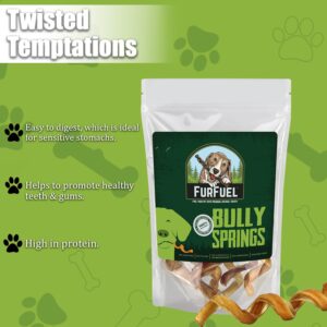 FURFUEL Spiral Bully Sticks - Premium Single-Ingredient Chew for Dogs - Made from Beef Pizzle - Bully Stick Springs for Dogs are Low Odor & Healthy (6 Pack)