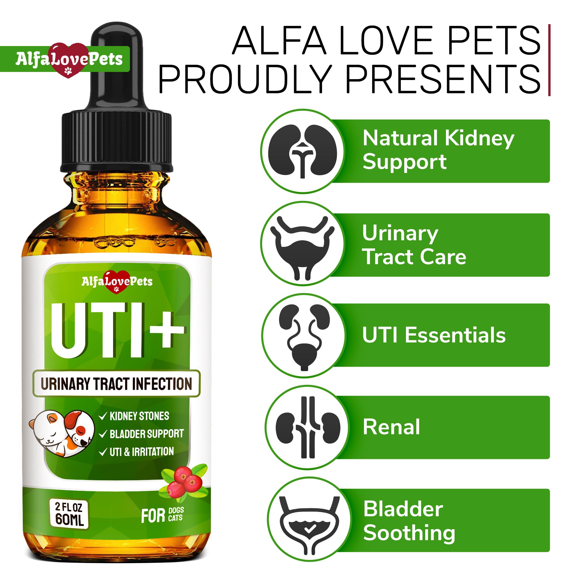 Dog UTI Treatment ✿ Cat UTI Remedy ✿ Dog Urinary Tract Infection Treatment ✿ Cat Urinary Supplement ✿ Bladder + Kidney Support for Cats & Dogs ✿ UTIs and Bladder Stones ✿ Natural Cranberry Supplement