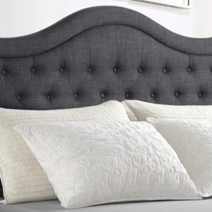 Rosevera Givana Rosever Upholstered Tufted Headboard with Adjustable Height for Bedroom, Queen, Linen Gray