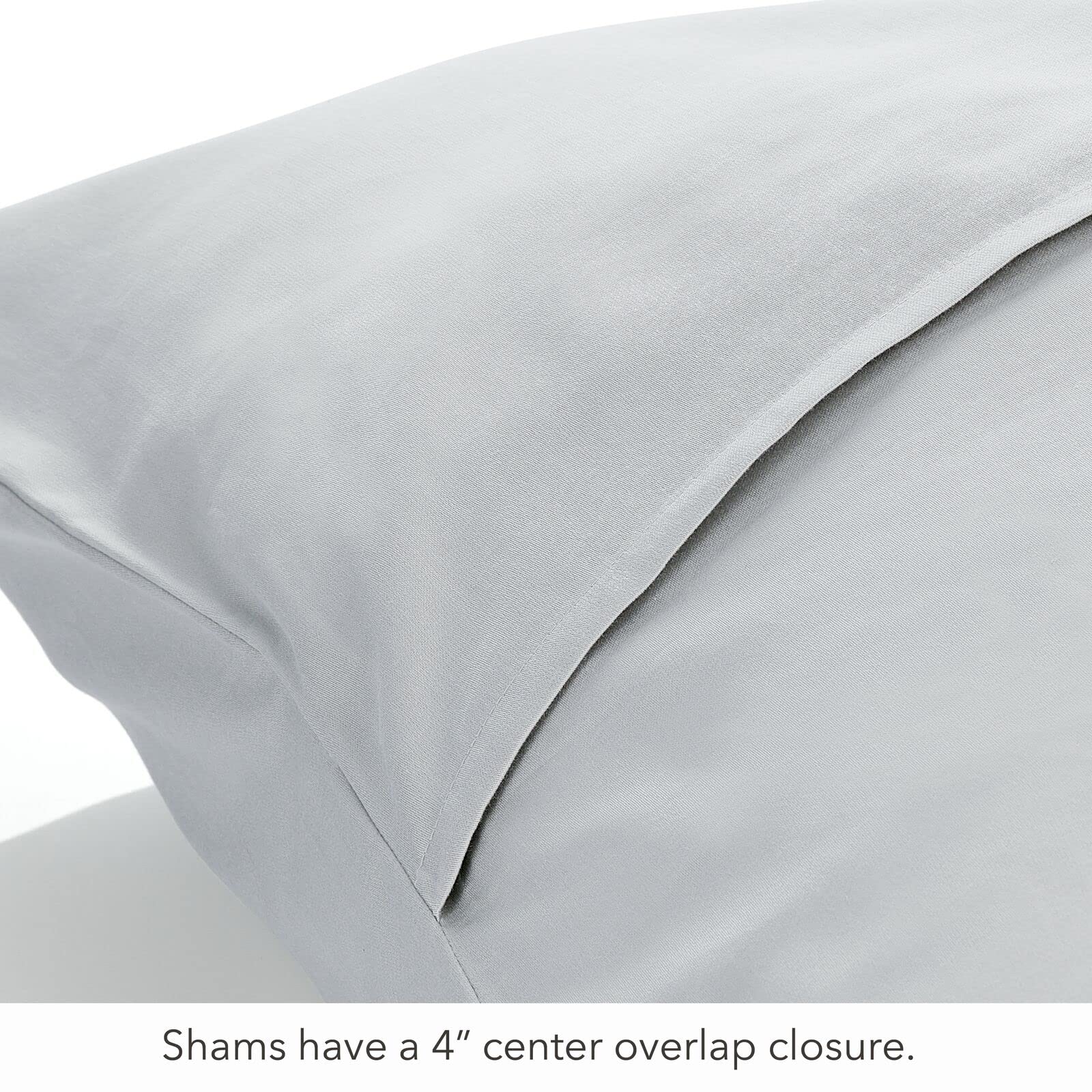 Nate Home by Nate Berkus 300TC 3-Piece Luxe Cotton Sateen Duvet Cover | Ultra Soft, Cool, Bedding Set from mDesign - King Size - 1 Duvet Cover/2 Pillow Shams, Quartz (Light Gray)