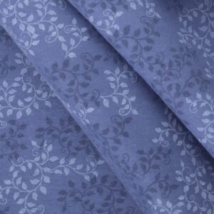 Mook Fabrics Flannel Leaves, Colony Blue