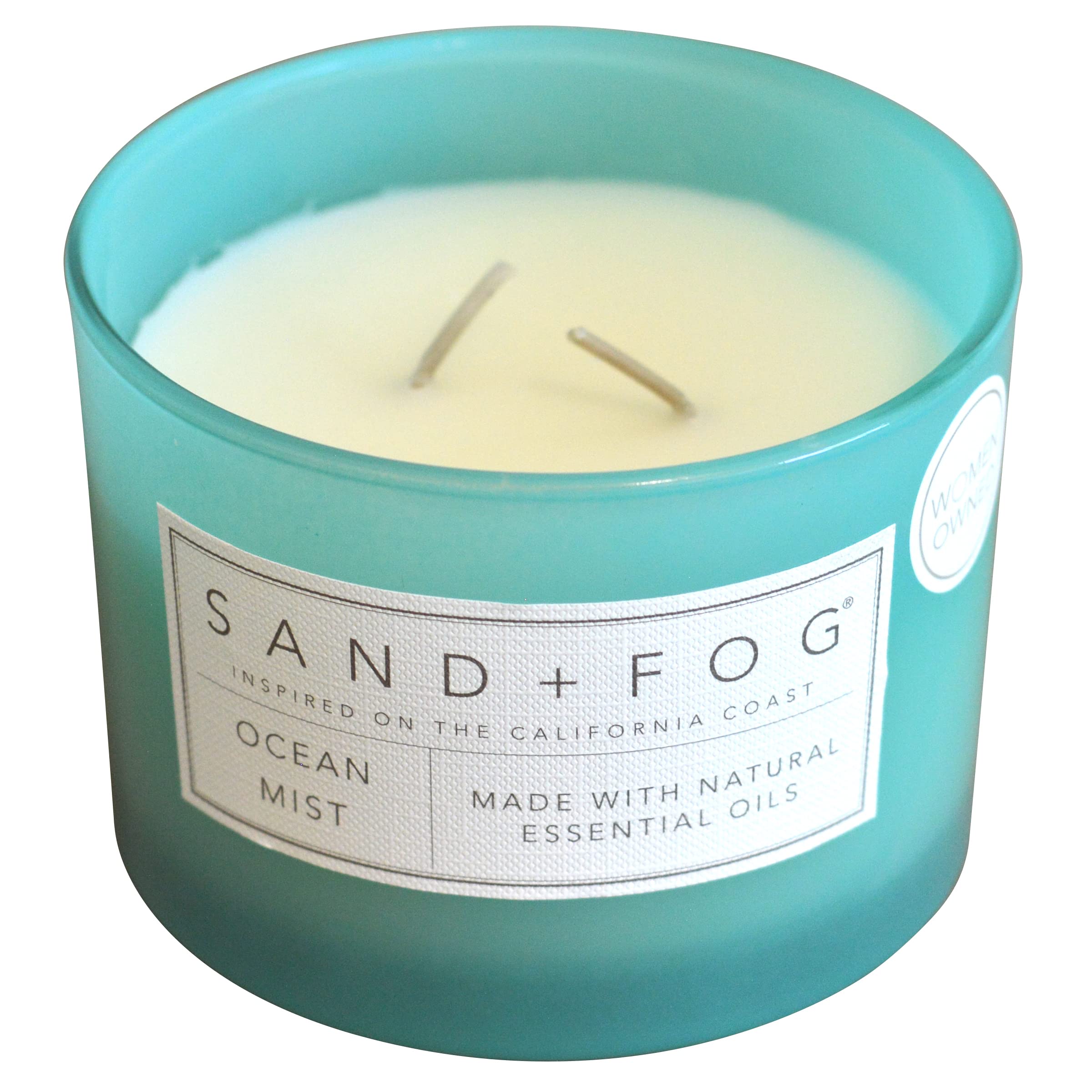 Sand + Fog Scented Candle - Ocean Mist – Additional Scents and Sizes – 100% Cotton Lead-Free Wick - Luxury Air Freshening Jar Candles - Perfect Home Decor – 12oz