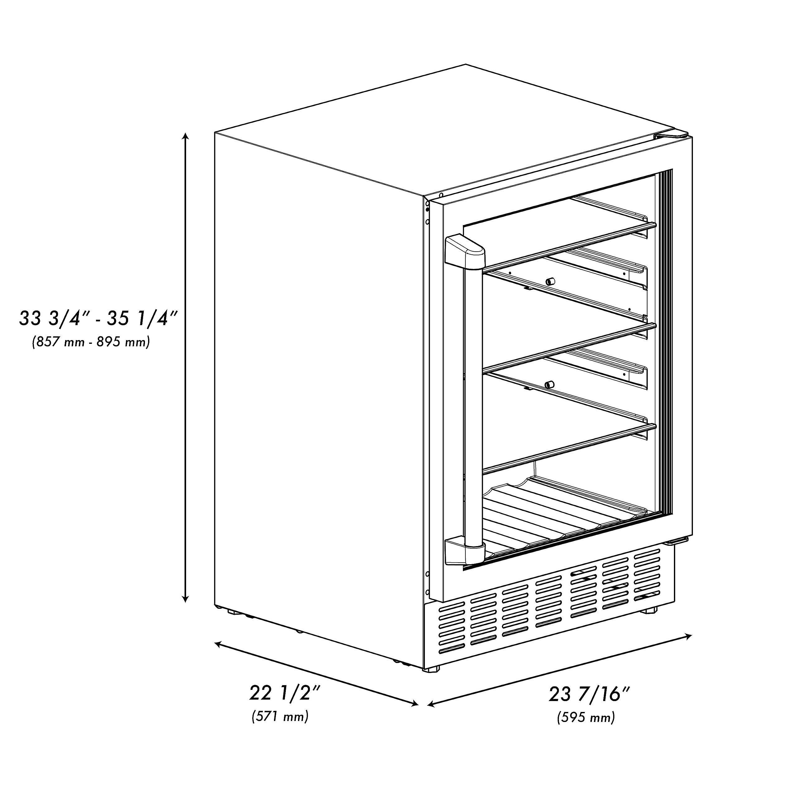 ZLINE 24" Autograph Edition 154 Can Beverage Cooler Fridge with Adjustable Shelves in Stainless Steel with Champagne Bronze Accents (RBVZ-US-24-CB)