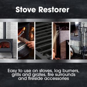 Furniture Clinic Stove Restorer | Matte Black High Heat Paint | Restores and Protects Cast Iron | For use on Log Burners, Grates, & Fireplaces | 8.5oz / 250ml