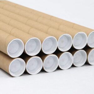 MagicWater Supply Mailing Tube - 1.5 in x 6 in - Kraft - 12 Pack - for Shipping and Storage of Posters, Arts, Crafts, and Documents