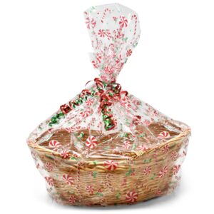 Gift Boutique Plastic Jumbo Christmas Cellophane Basket Bags with Twist Ties Pack of 24 Christmas Cookie Tray Cello Bags for Holiday Goody Party Favor Gift Wrapping Bags 24" x 30"