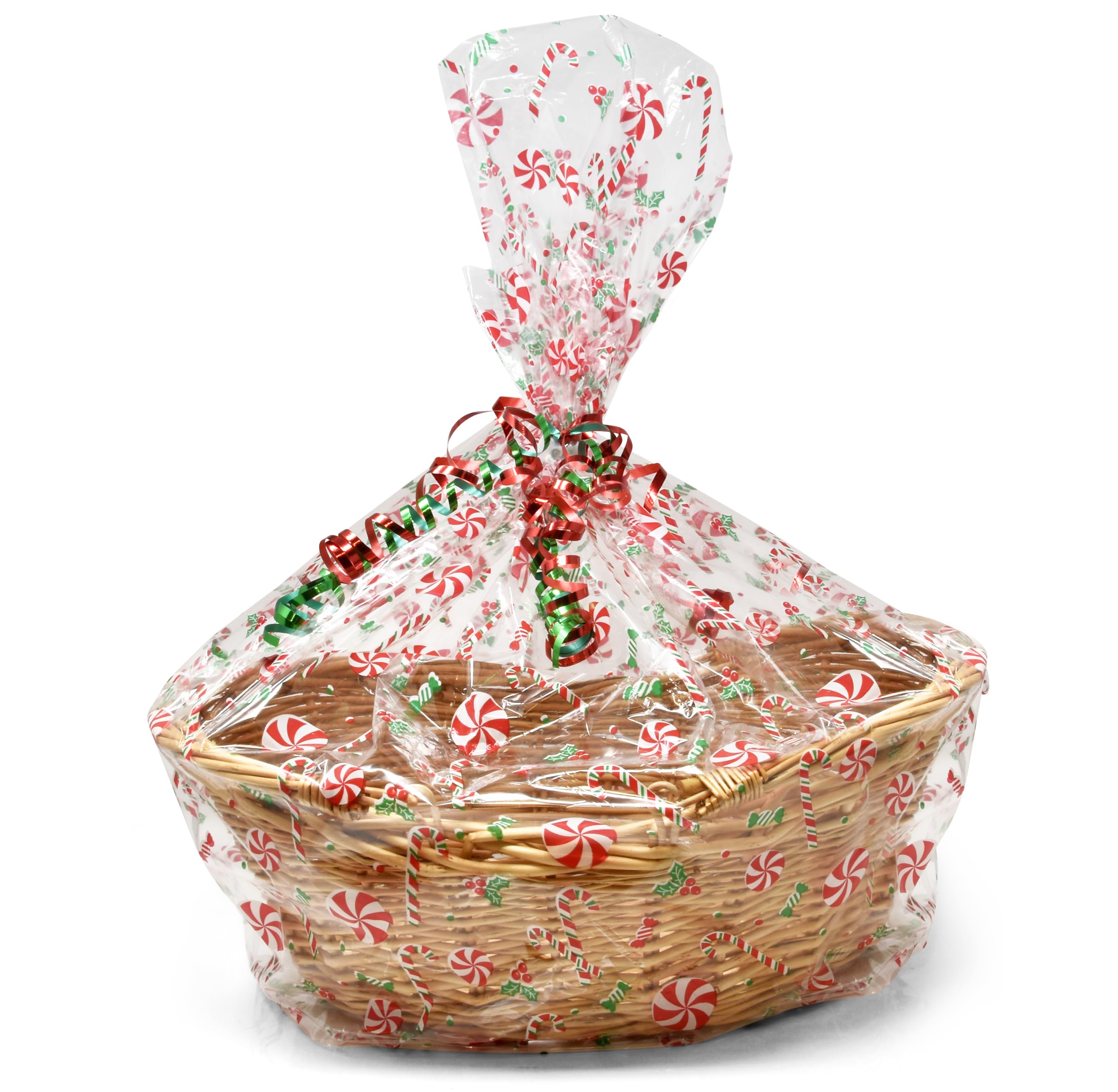 Gift Boutique Plastic Jumbo Christmas Cellophane Basket Bags with Twist Ties Pack of 24 Christmas Cookie Tray Cello Bags for Holiday Goody Party Favor Gift Wrapping Bags 24" x 30"