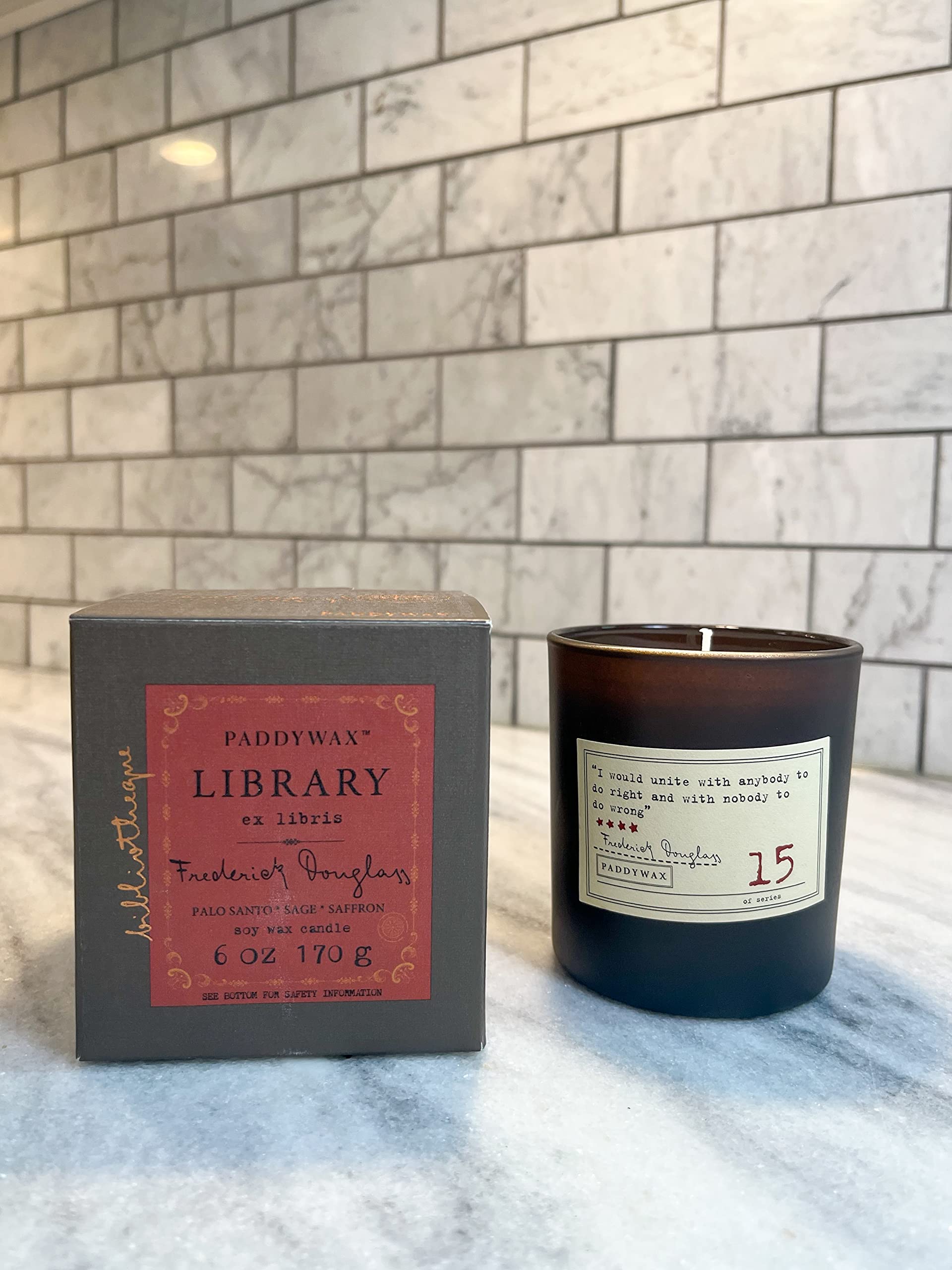 Paddywax Scented Candles Library Collection Luxury Artisan Candle, 6.5 Ounce, Frederick Douglass