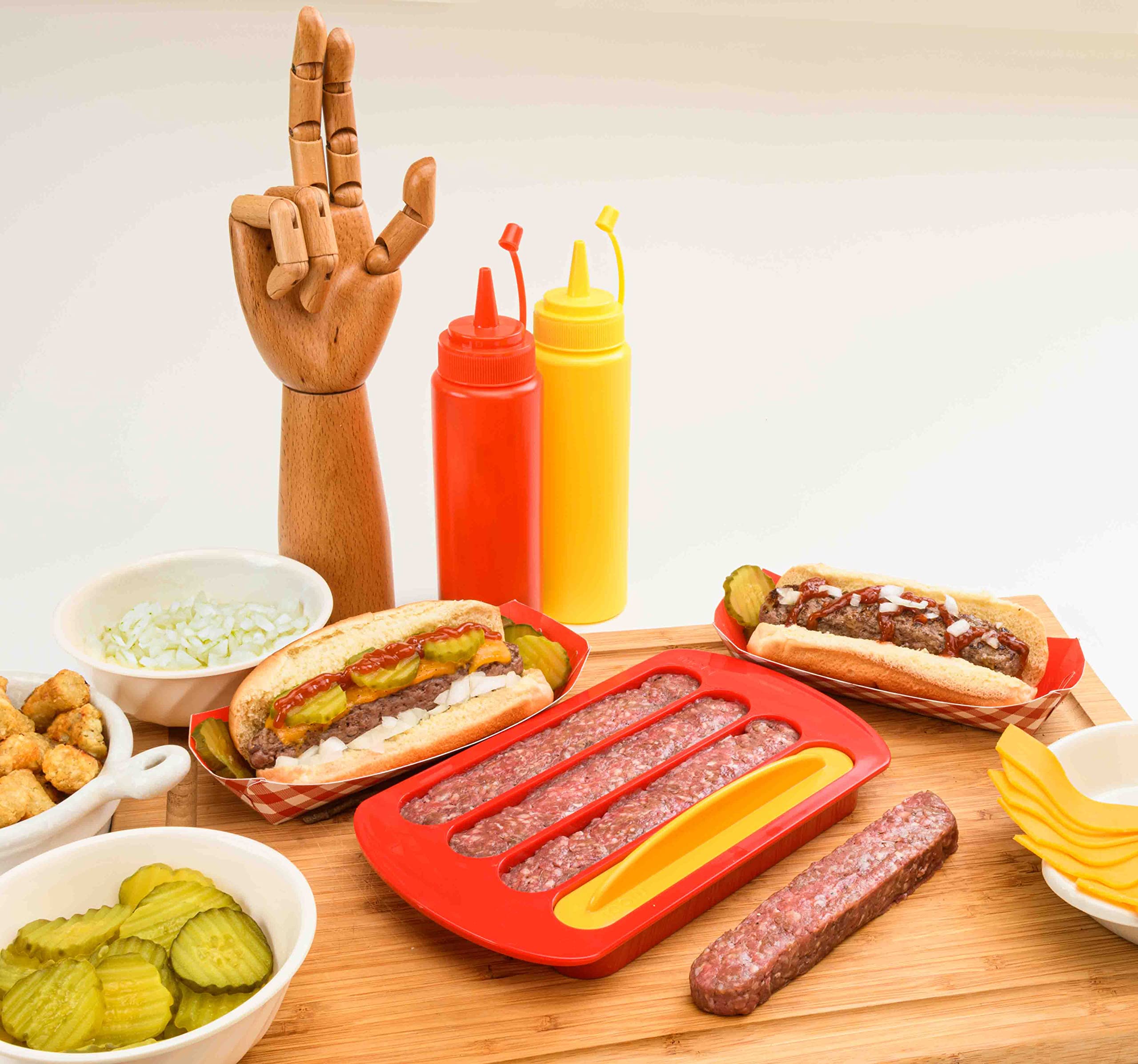 Mobi-The New Cool Way to Eat a Hamburger- Hot Dog Shaped Burger Mold