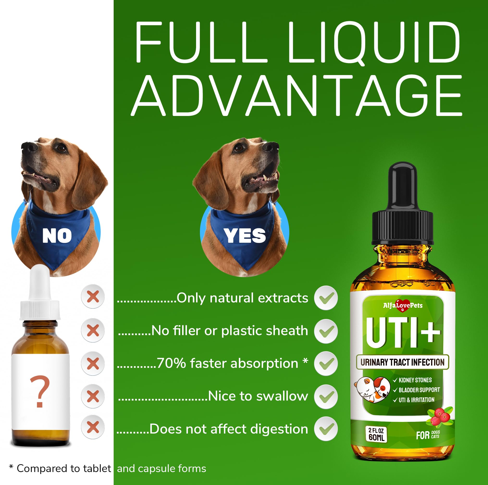 Dog UTI Treatment ✿ Cat UTI Remedy ✿ Dog Urinary Tract Infection Treatment ✿ Cat Urinary Supplement ✿ Bladder + Kidney Support for Cats & Dogs ✿ UTIs and Bladder Stones ✿ Natural Cranberry Supplement