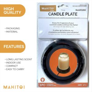 MAHITOI™ Large Warmer Plate, Anti-Slip Felt Bottom, Safe Flameless Release Scent, Candle Jar Warmer, Coffee Warmer, Mug Warmer, Cup Warmer, Tea Warmer Desk for Your Home & Office, Space Black