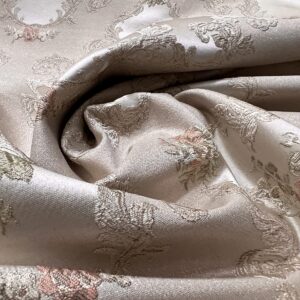 Decora Furnishings Luxurious Woven Jacquard Victorian Floral Damask Design Heavy Fabric for Upholstery Chair Window Treatment Craft - Renaissance Rococo - 54" Width - Fabric by The Yard (Peach)