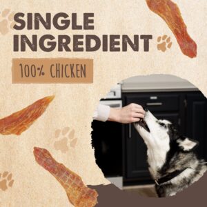 Mighty Paw Naturals Chicken Jerky for Dogs | Chicken Jerky Dog Treats for Small Dogs, Medium Pets and Large Breeds. Natural Dog Treats for Large Dogs, and Puppies. Dried Chicken Dog Jerky Treats 14 oz