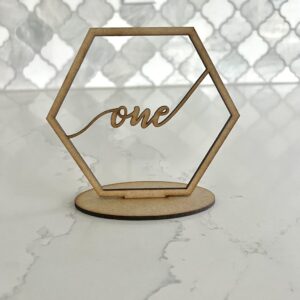 Wedding Hexagon Table Numbers,Modern Number Table Setting Signs, Number Your Table For Events And Business Use, Organize Seating (11-15 Numbers)