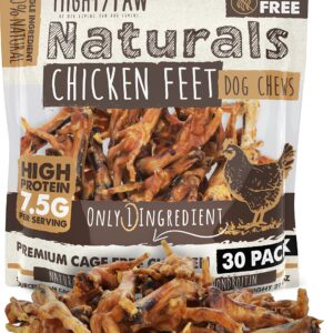 Mighty Paw Naturals Chicken Feet Dog Treats (30 Pack) | 100% Natural Dehydrated Chicken Feet for Dogs. Dried Chicken Feet for Dogs and Pets. Single Ingredient Chews