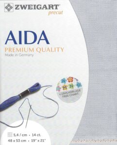 precut zweigart stern-aida 14 count steel-gray 3706/713. needlework canvas, cross stitch fabric, embroidery canvas 100% cotton