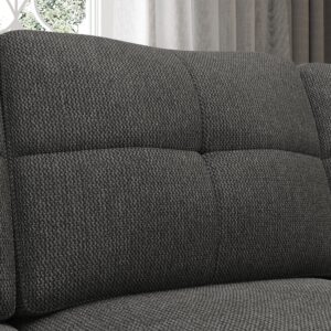 HONBAY Convertible Sectional Sofa with Storage Ottoman L Shaped Couch for Small Apartment Reversible Sectional Sofa for Living Room,Dark Grey