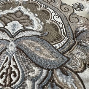 Decora Furnishings Luxurious Woven Jacquard Majestic Damask Fabric for Upholstery, Dining Chairs, Window Treatments, Crafts - Renaissance Rococo Victorian - 54" Width - by The Yard (Beige/Brown)