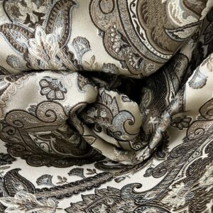 Decora Furnishings Luxurious Woven Jacquard Majestic Damask Fabric for Upholstery, Dining Chairs, Window Treatments, Crafts - Renaissance Rococo Victorian - 54" Width - by The Yard (Beige/Brown)