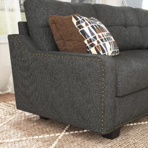 HONBAY Convertible Sectional Sofa L Shaped Couch for Small Apartment Reversible Sectional Couches for Living Room,Dark Grey