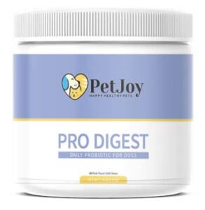 petjoy - balance advanced probiotic for dogs | pro digest soft chews for gut health | de111 | gut flora, digestive health, occasional diarrhea & bowel support | small & large breeds | 60 count