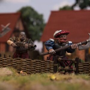 Death Fields/Classic Fantasy: Landsknecht Ogres (9 Multi Part Hard Plastic 28mm Figures) Made in The USA