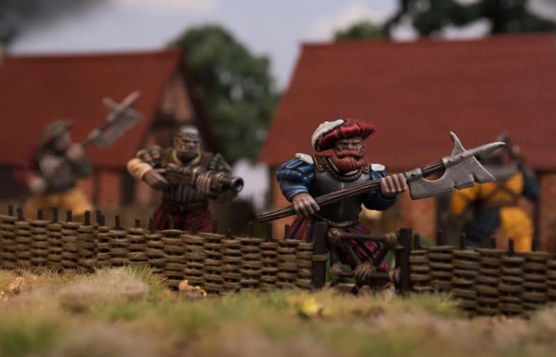 Death Fields/Classic Fantasy: Landsknecht Ogres (9 Multi Part Hard Plastic 28mm Figures) Made in The USA