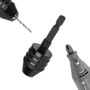 RZJZGZ 3 Pcs Keyless Drill Chuck Bit 1/4 Inch Hex Shank Keyless Drill Chuck Conversion Tool,0.3-6.5 mm&0.3-3.6 mm&0.8-8mm Quick Screwdriver Drill Adapter for Micro Drill Bit