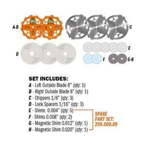 CMT ORANGE TOOLS 230.312.08 DADO Set Saw Blade HW D=8” B=5/8” Z12 FTG+ATB Orange PTFE