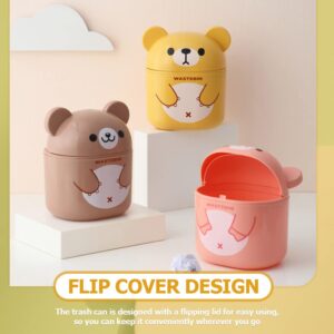 Zerodeko Desktop Trash Can Dorm Trash Can Office Trash Cans for Near Desk Mini Desk Trash Can Plastic Trash Can with Lid Tabletop Trash Can Desk Trash Can Mini Kawaii Trash Can Waste Basket