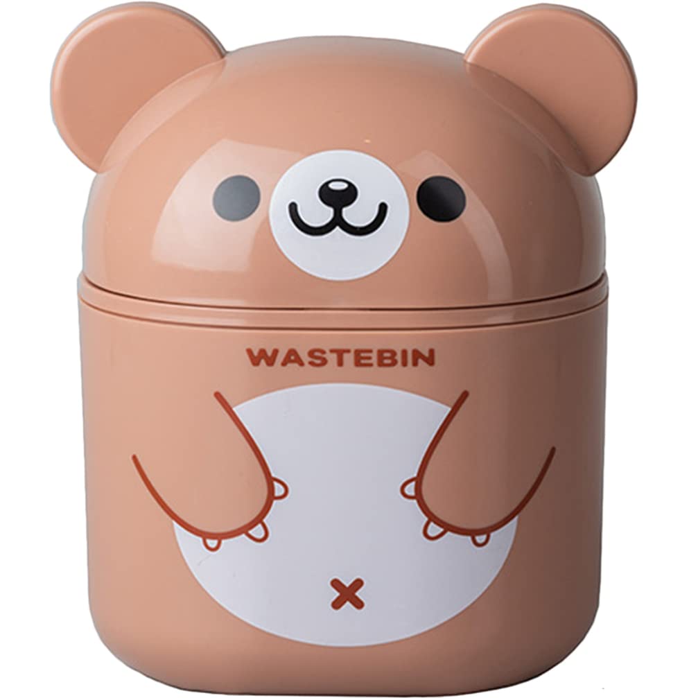 Zerodeko Desktop Trash Can Dorm Trash Can Office Trash Cans for Near Desk Mini Desk Trash Can Plastic Trash Can with Lid Tabletop Trash Can Desk Trash Can Mini Kawaii Trash Can Waste Basket