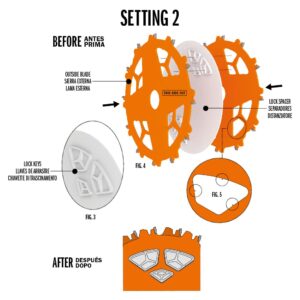 CMT ORANGE TOOLS 230.312.08 DADO Set Saw Blade HW D=8” B=5/8” Z12 FTG+ATB Orange PTFE