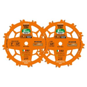 CMT ORANGE TOOLS 230.312.08 DADO Set Saw Blade HW D=8” B=5/8” Z12 FTG+ATB Orange PTFE