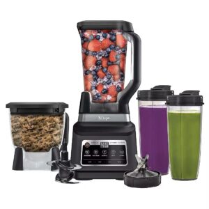 ninja bn805a pro plus kitchen system, 1400w, 5-in-1: smoothies, chop, dough, auto iq, 72oz blender pitcher, 64oz processor bowl, 2x32oz cups, black