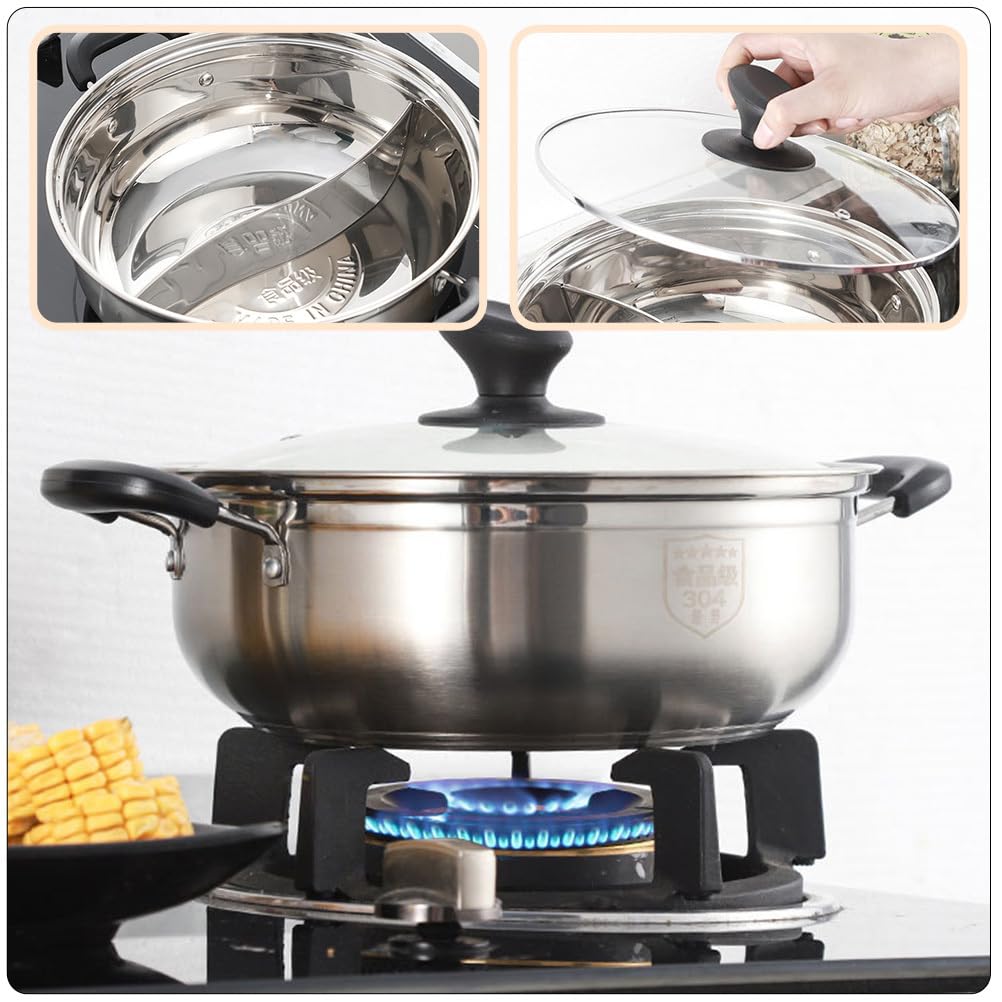 Hot Pot Household Induction Gas Cooking Pot Lid Kitchenware Shabu Shabu Stews Dishwasher Safe