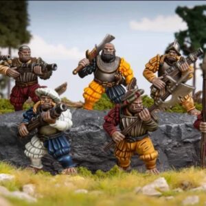 Death Fields/Classic Fantasy: Landsknecht Ogres (9 Multi Part Hard Plastic 28mm Figures) Made in The USA