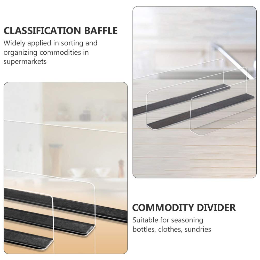 POPETPOP Cabinet Shelf Magnetic Shelf Dividers - L-Shaped Clear Closet Shelf Organizer Goods Separator for Storage and Organization 20cm Tote Purse