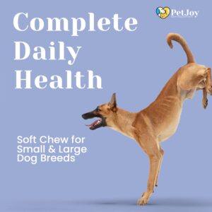 PetJoy - Thrive Daily Multivitamin Soft Chew for Dogs | Energy, Healthy Skin & Coats, and Stronger Bones & Teeth | Complete Daily Health | Pet Vitamins | 60 Count